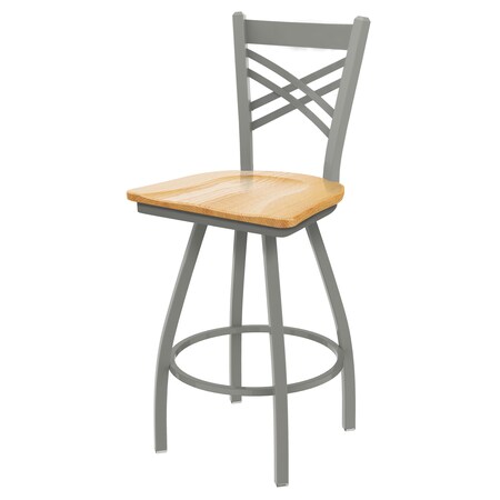 Holland Bar Stool Co 36" Swivel X-Tall Bar Stool, Nickel Finish, Nat Oak Seat X820